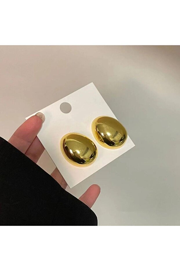 Çelik Düğme Küpe - 4