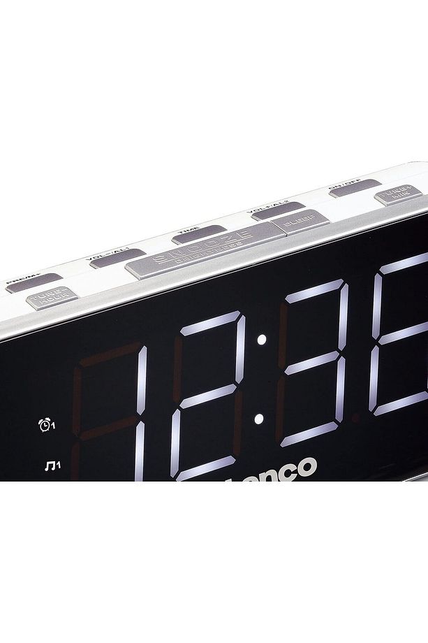 dijital radyo çalar saat büyük LED display Siyah, Gümüş - 3