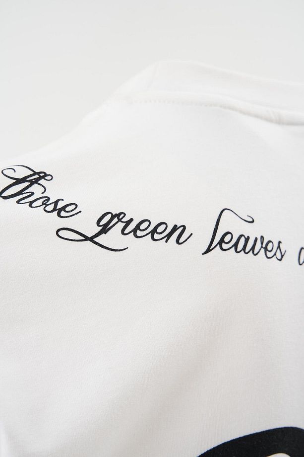 Erkek Herb Printed Baskılı Oversize Ekru Tişört - 5