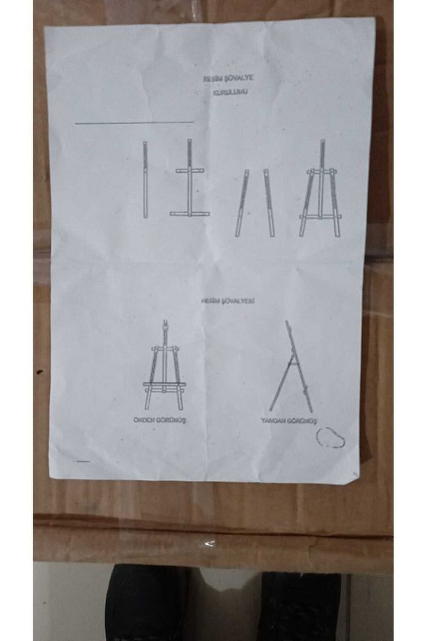 Ayaklı Büyük Boy Ahşap Şövale KAYIN AĞACI 170cm yükseklik 70*100cm e kadar tuval konulabilir - 6