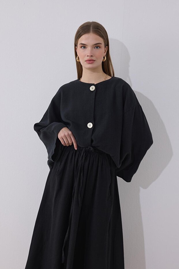 Mona Keten Ceket Siyah - 1