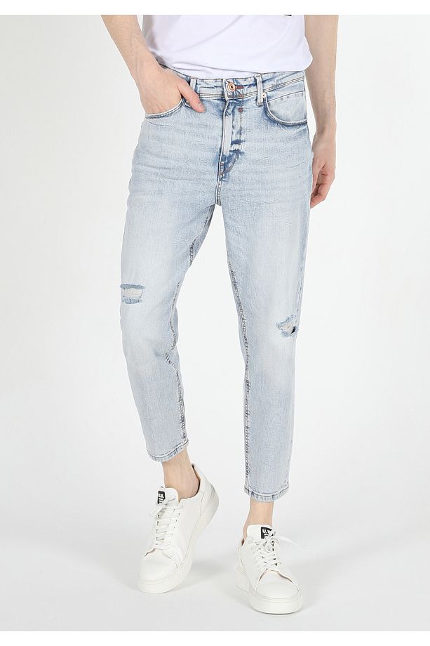 039 Lucas Carrot Fit Drop Crotch Havuç Paça Erkek Mavi Jean Pantolon Cl1059453 - 7