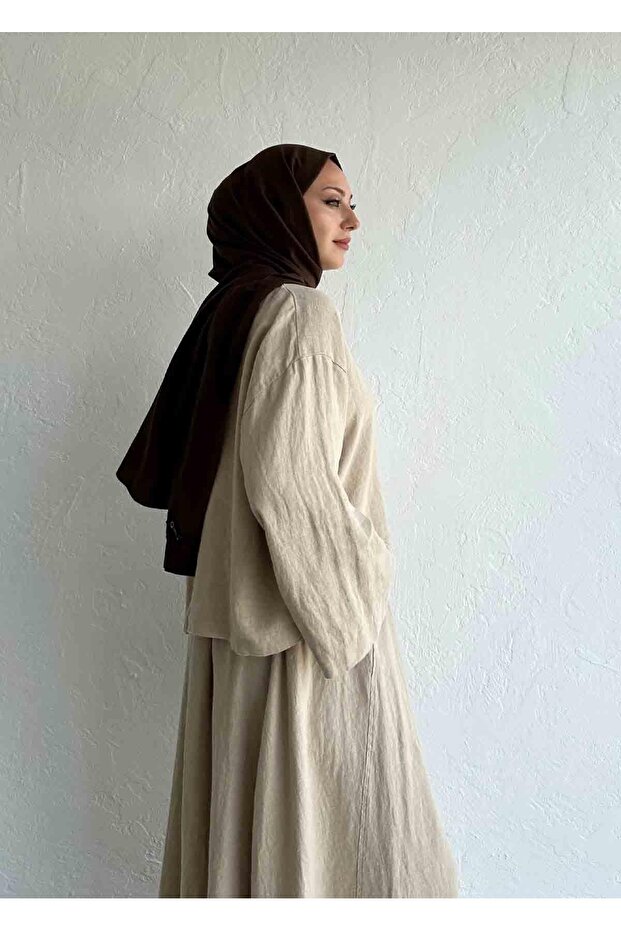 Mona Keten Ceket Bej - 5