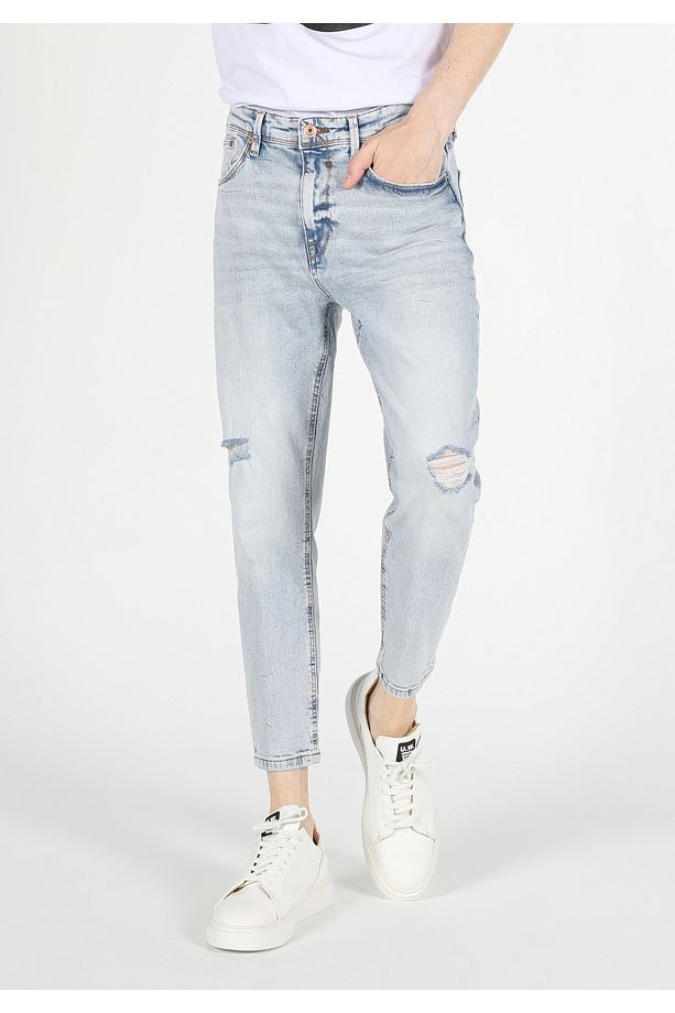 039 Lucas Carrot Fit Drop Crotch Havuç Paça Erkek Mavi Jean Pantolon Cl1059453 - 8