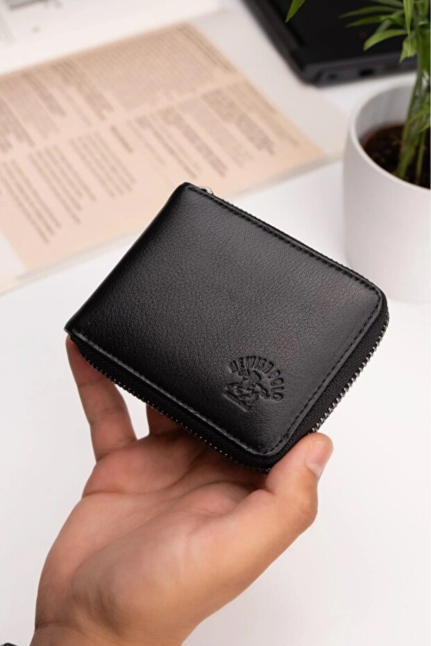 Men's Genuine Leather Wallet and Card Holder - Black