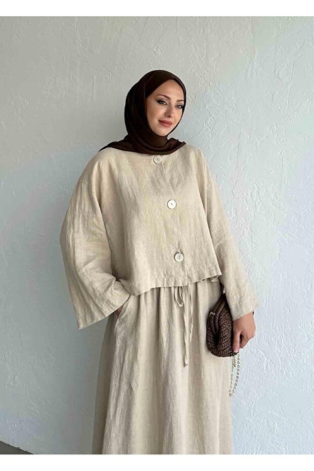 Mona Keten Ceket Bej - 3