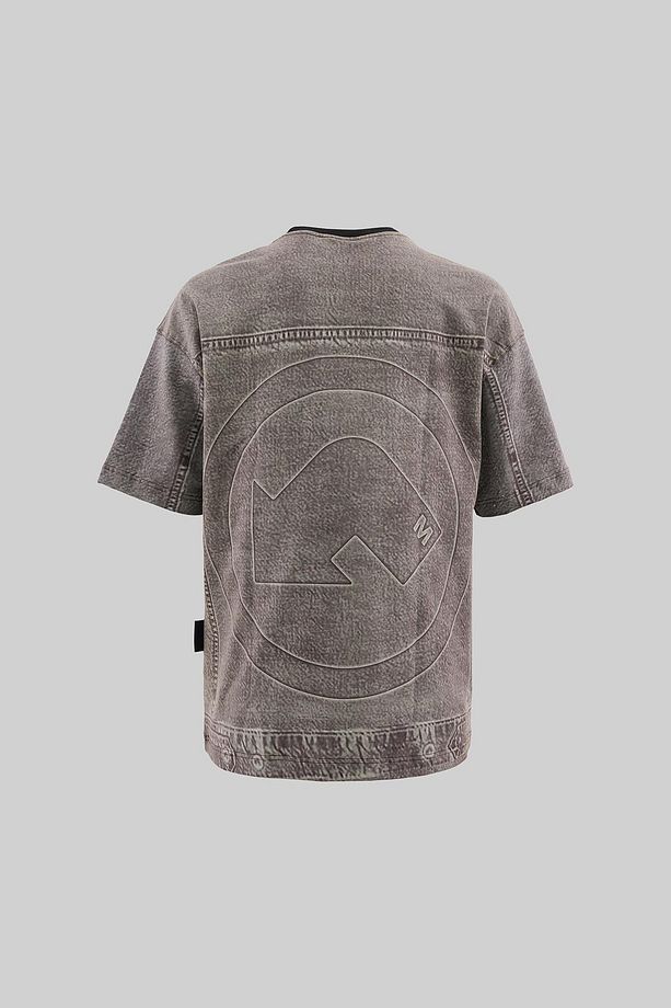 Erkek Denim Efect Oversize Soft Bej Tişört - 3