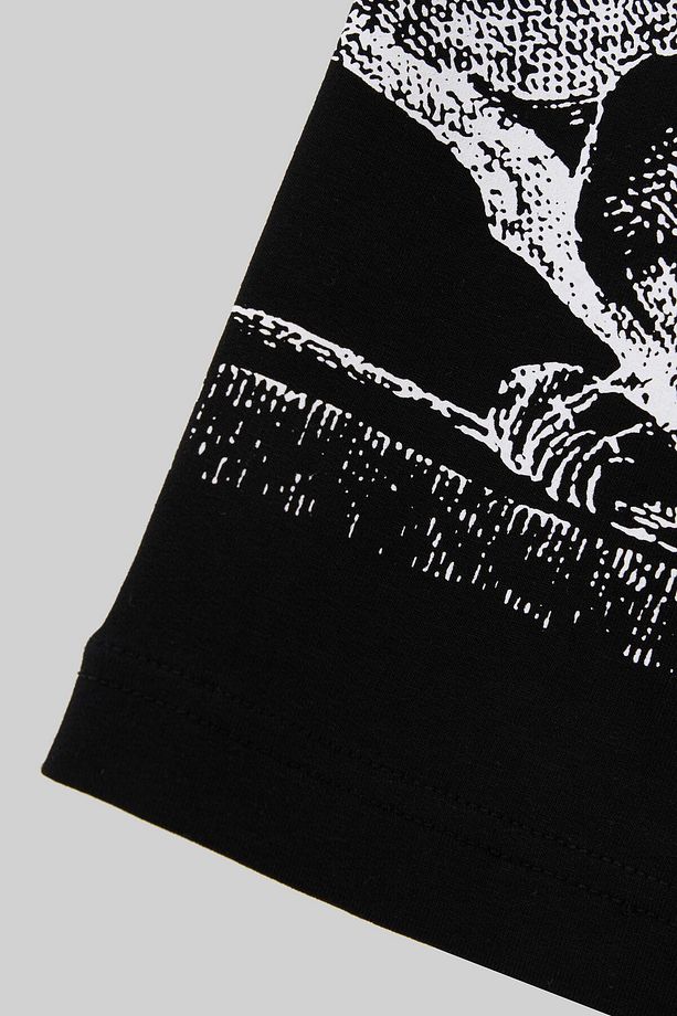 Erkek Hippogriff Raglan Oversize Siyah Tişört - 3