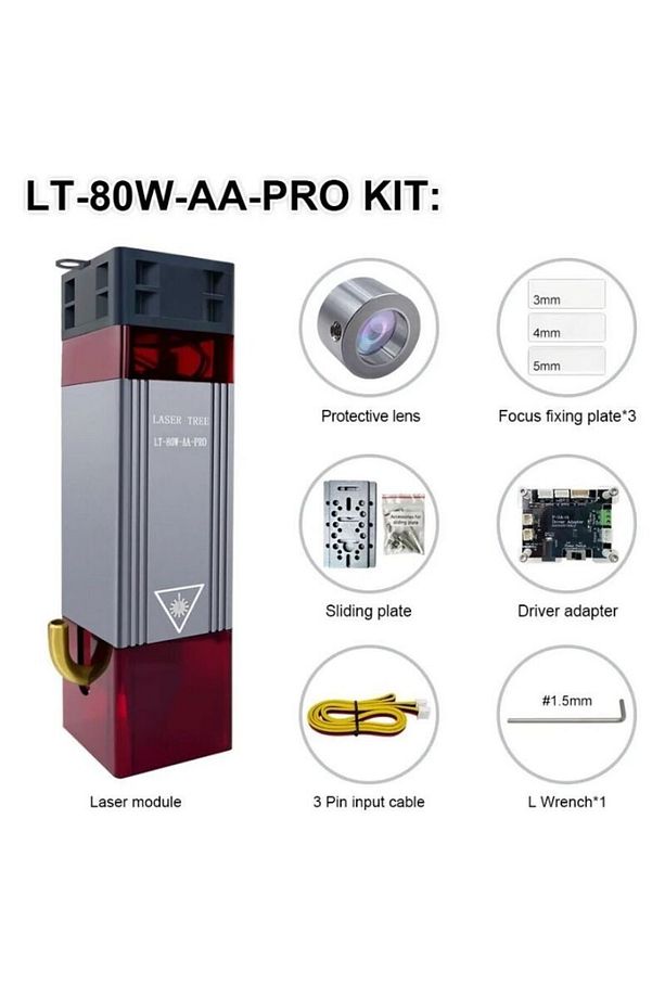 LT-80W 12V TTL Yakıcı CNC Lazer Modülü Seti - 1