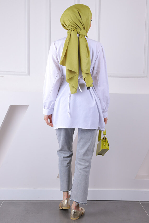 تونيك بأزرار بيضاء - 4