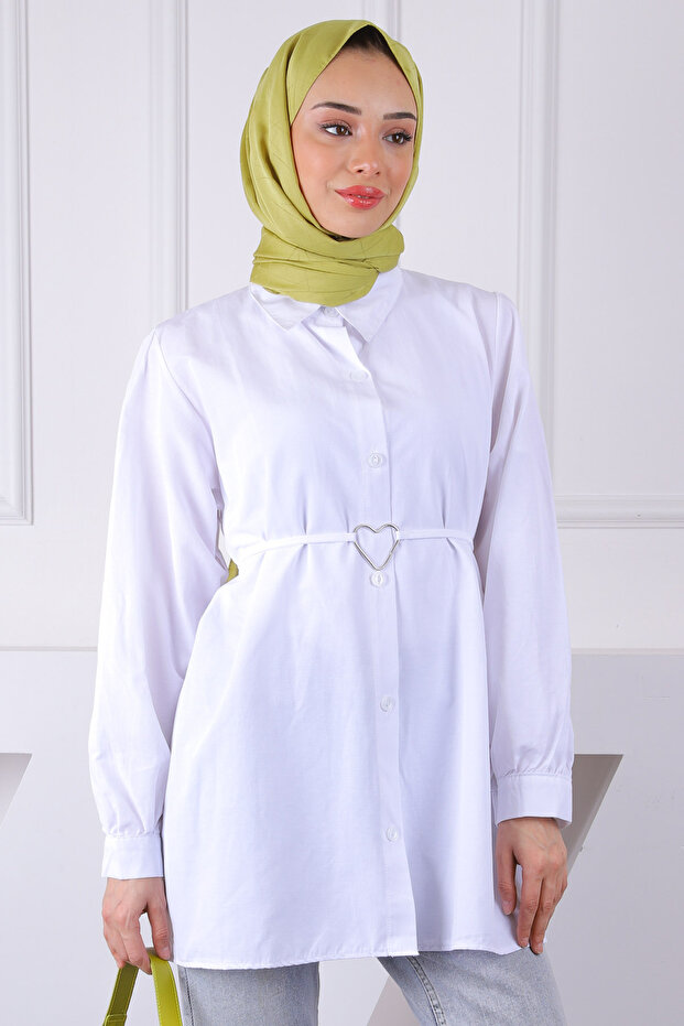 تونيك بأزرار بيضاء - 1