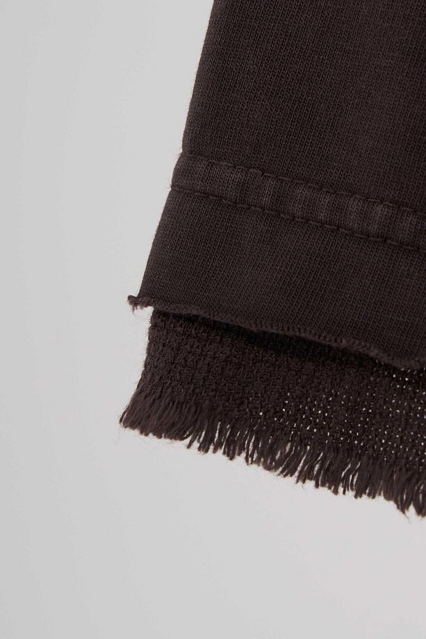 Erkek Keychain Printed Yikamali Oversize Dark Coffee Tişört - 3