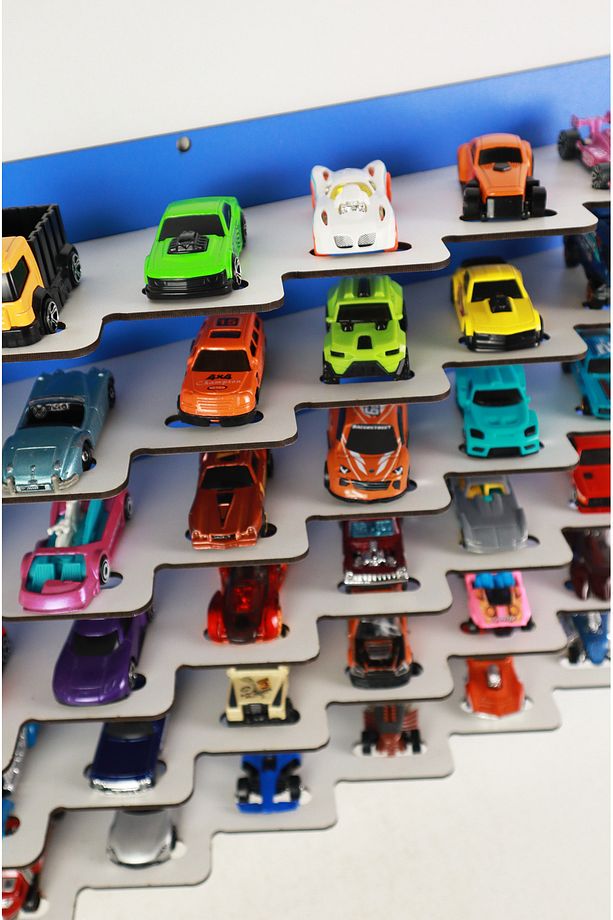 42 Araçlık Ahşap Duvar Rafı ( Hotweels Ve Matchbox )(İSİM YAZDIRMAK IÇİN ISİMLİK ALINIZ) - 3
