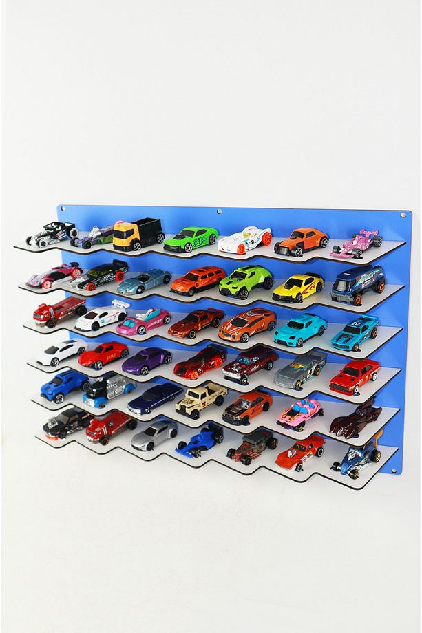 42 Araçlık Ahşap Duvar Rafı ( Hotweels Ve Matchbox )(İSİM YAZDIRMAK IÇİN ISİMLİK ALINIZ) - 5