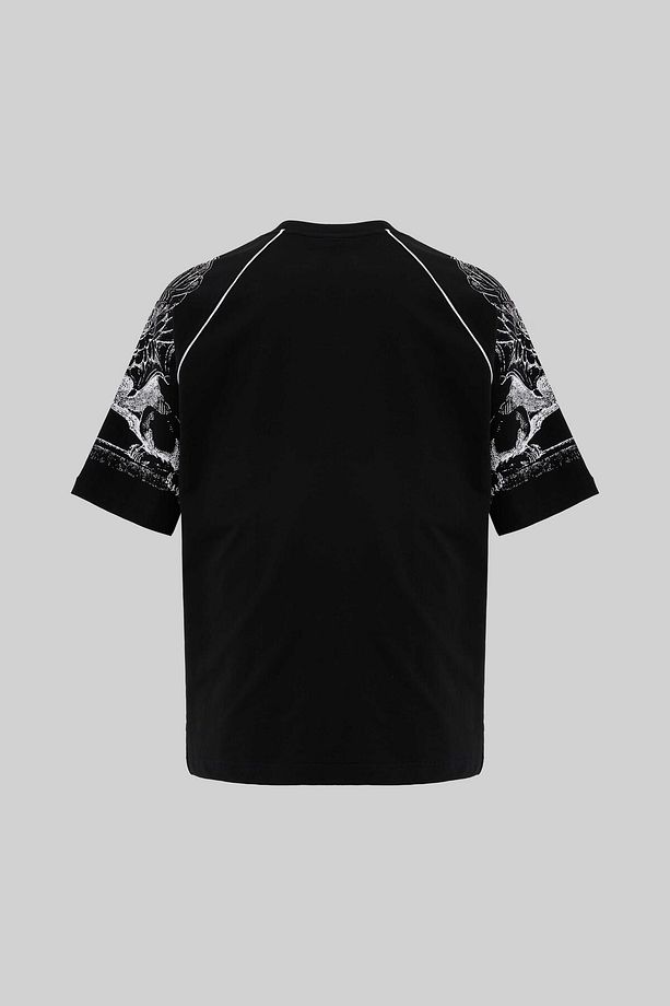 Erkek Hippogriff Raglan Oversize Siyah Tişört - 4