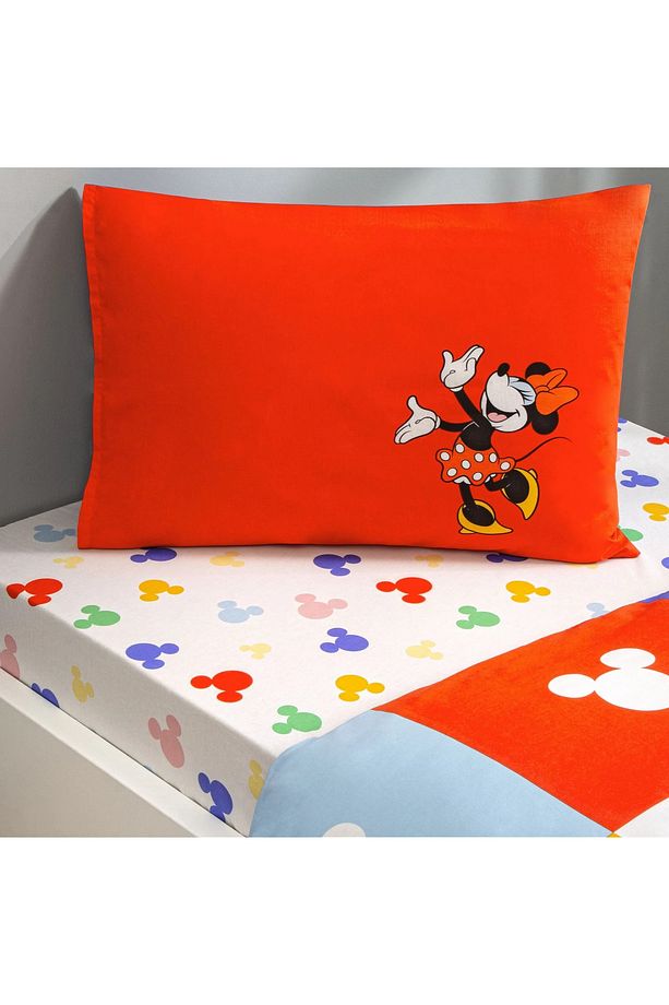 TAÇ LİSANSLI DISNEY MINNIE & MICKEY 120 X 200 LASTİKLİ ÇARŞALI NEVRESİM TAKIMI - 3
