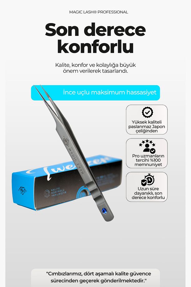 Amazon Düz Ayırıcı Profesyonel Ipek Kirpik Cımbızı - 2