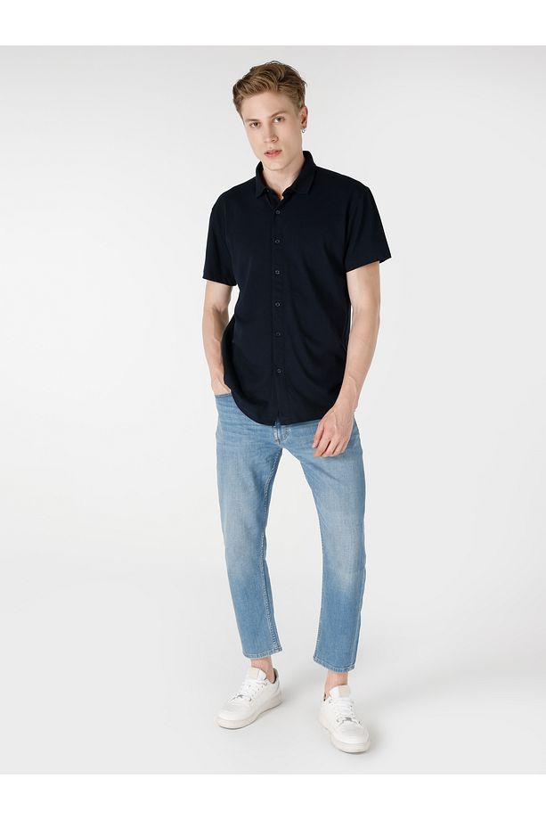 Regular Fit Basic Lacivert Erkek Polo K.kol - 3