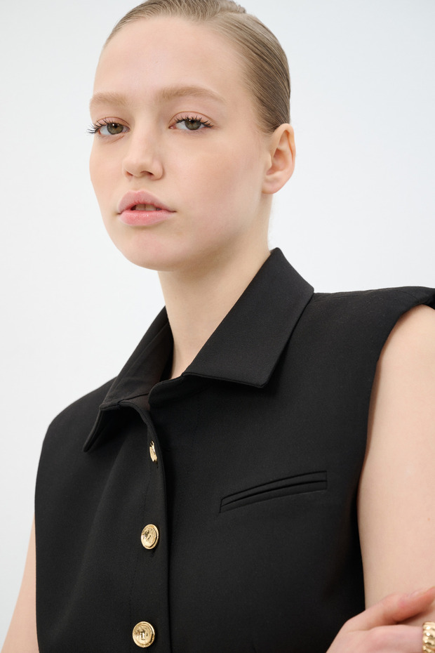 Kolsuz Crop Gömlek - 3