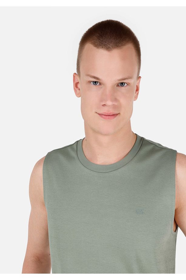 Regular Fit Erkek Yeşil Atlet - 4
