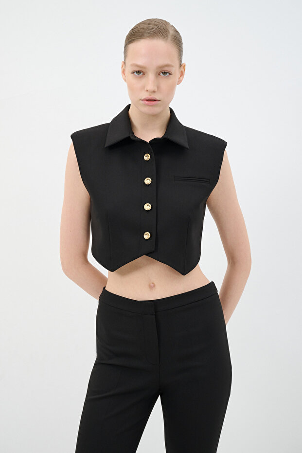 Kolsuz Crop Gömlek - 5