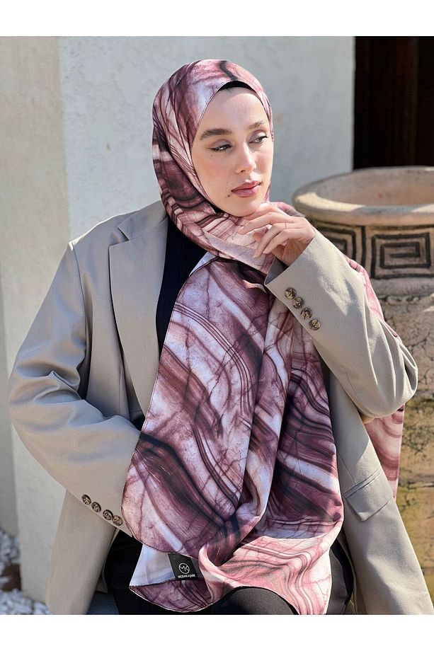 Marble Desen Twill Şal - 3