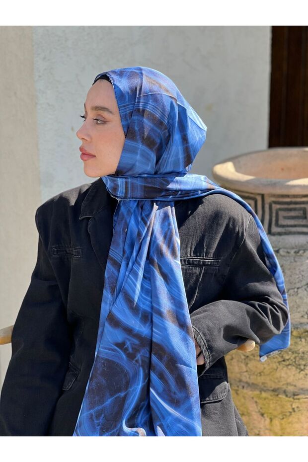 Marble Desen Twill Şal - 1