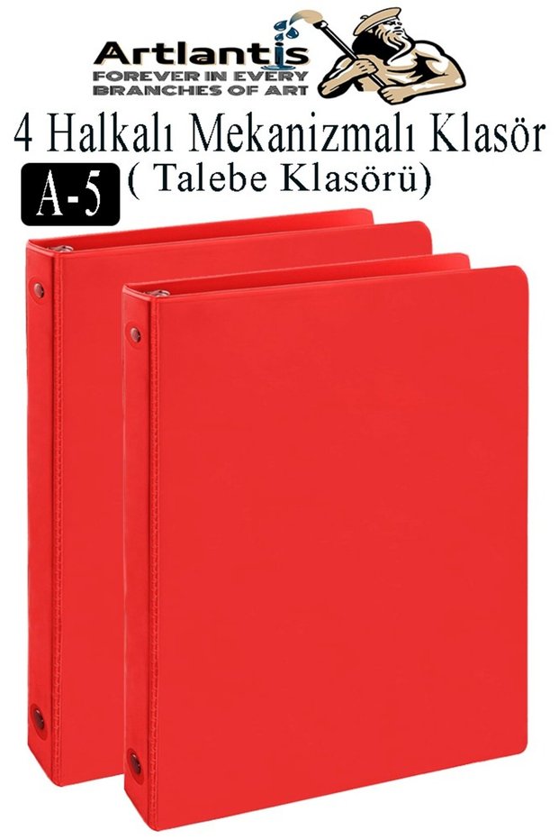 Red 4 Ring Folder 2 Pcs A5 Pvc Student and Office Type Paperwork Presentation Office Folder with Inner Pocket Vending Machine