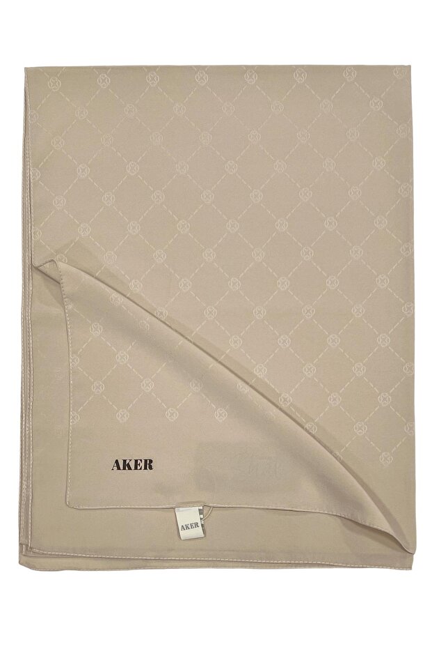 شال مونوغرام بيج داكن - موديل 961 - 1