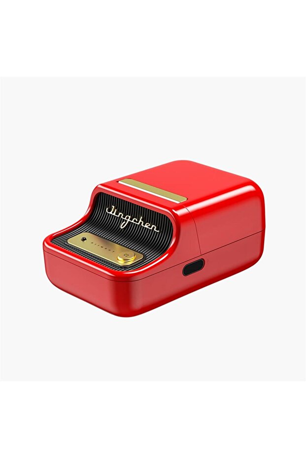 طابعة ملصقات بلوتوث محمولة حرارية حمراء طراز data-ez663 B21S