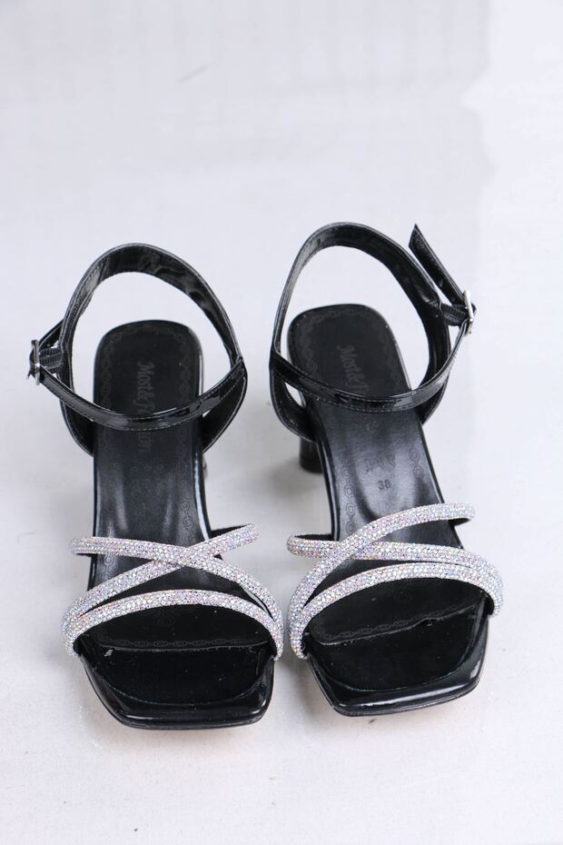 Pantofi de damă cu toc Eldon Black Stone - 1
