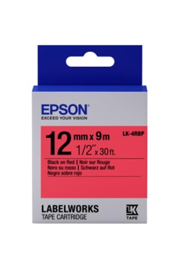 Epson lk-4rbp pastel red on black 12mm 9meter