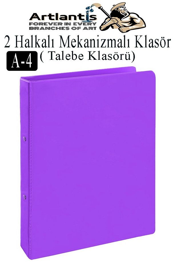 2 Halkalı Klasör 1 Adet A4 PVC Öğrenci ve Ofis Tipi Evrak Sunum Talebe Klasörü İç Cepli Otomatik Mek - 1