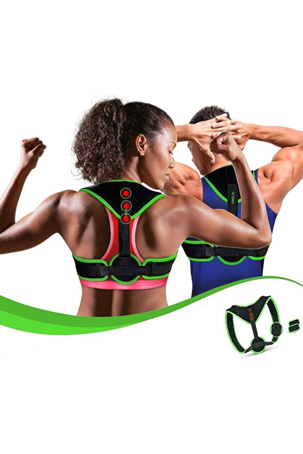 2قطعة حزام مصحح لدعم الكتف والظهر لتخفيف آلام التمرين