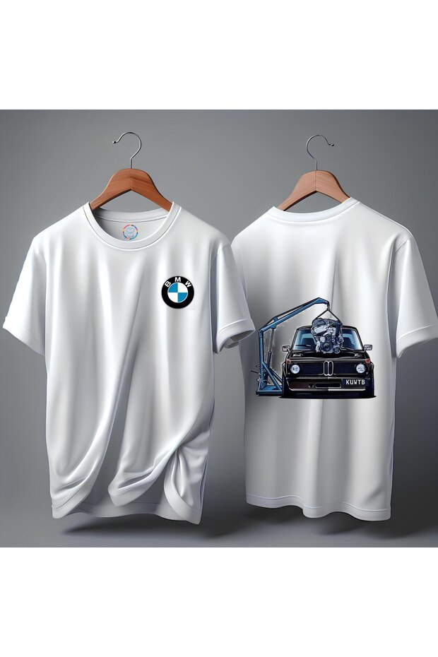 Bmw Front-Back Stylish Design Printed 100% Cotton Premium T-Shirt
