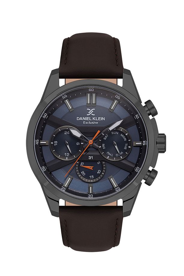 Exclusive Multi Fonksiyonel Takvim, Gün, 12/24 Saat, Dual Time Su Geçirmez Deri Erkek Kol Saati - 4
