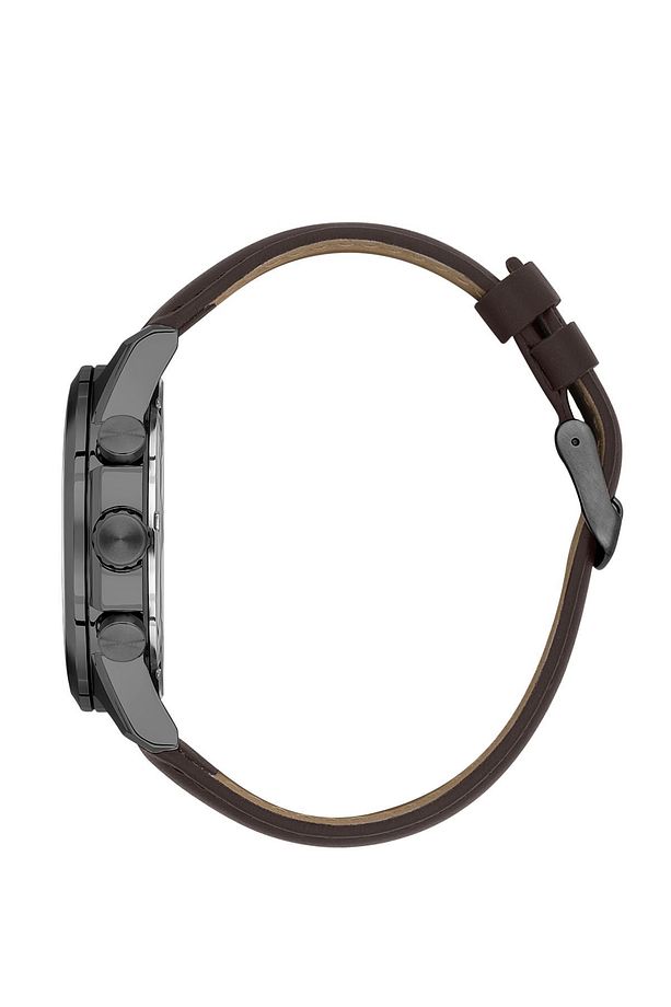 Exclusive Multi Fonksiyonel Takvim, Gün, 12/24 Saat, Dual Time Su Geçirmez Deri Erkek Kol Saati - 5