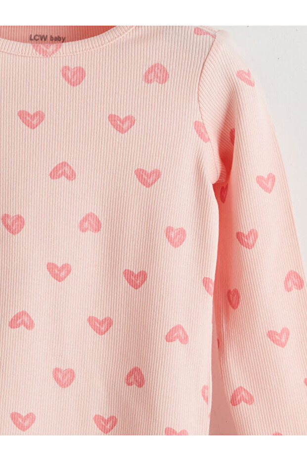 Kalp Baskılı Kız Bebek Pijama - 7