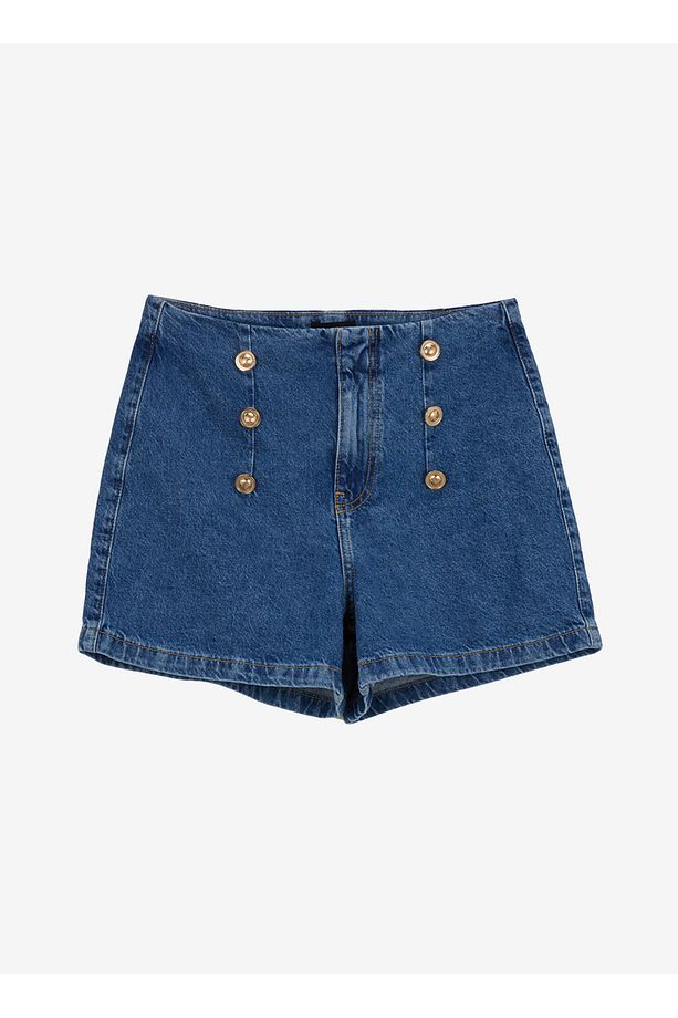Normal Bel Basic İndigo Kadın Denim Şort F5SL-SHT0335 - 6