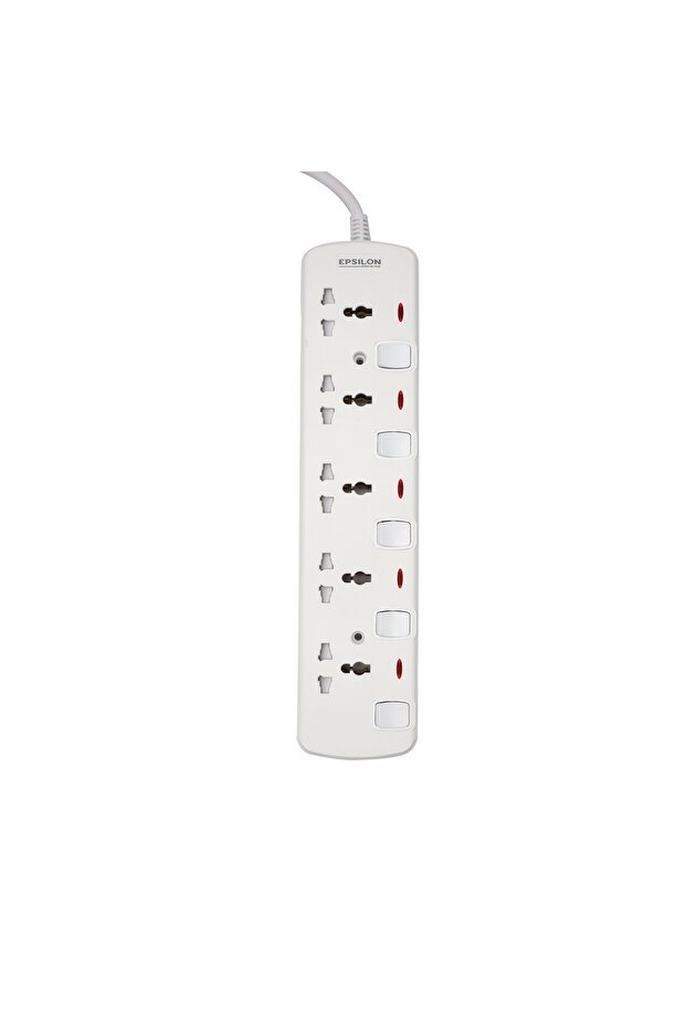 Epsilon 5 Way Extension Socket with Individual Switches- ES1105| 4 M Cord,| 2-Year Warranty - 3