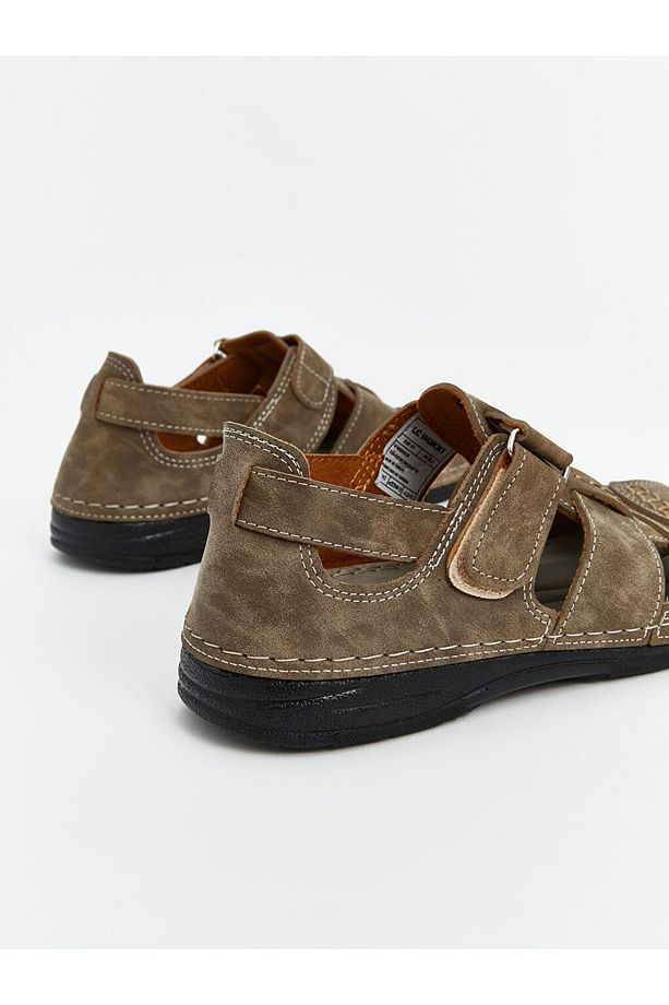 LCW STEPS Kahverengi Cırt Cırtlı Erkek Sandalet - 5