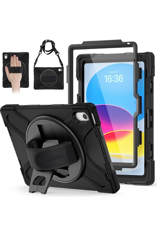 Apple İpad Pad 11.Nesil (A16) 11inç 2025 Tablet Kılıf Stand Askılı Zırh Tank Defender Case - 6