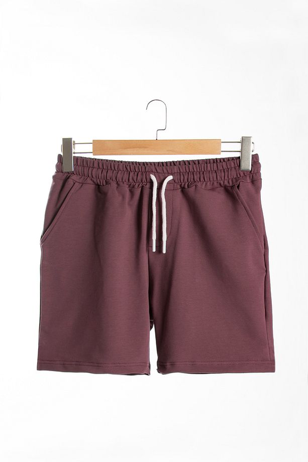 2'li Erkek Bordo - Ekru Basic Regular Fit Şort & Bermuda - 2