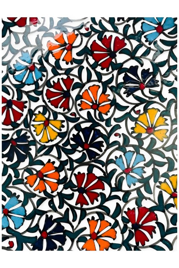 Çini Dekoratif Tabak, Duvar, Masa Süsü, Hediyelik El Yapımı (Handmade) Büyük Boy Tabak 26-27cm - 3