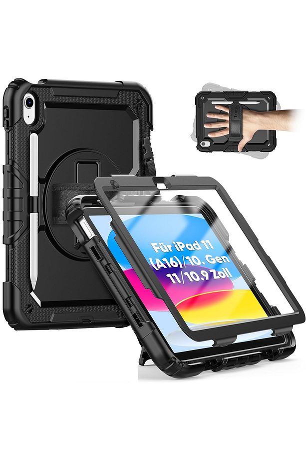 Apple İpad Pad 11.Nesil (A16) 11inç 2025 Tablet Kılıf Stand Askılı Zırh Tank Defender Case - 1