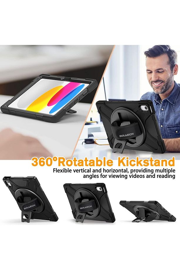 Apple İpad Pad 11.Nesil (A16) 11inç 2025 Tablet Kılıf Stand Askılı Zırh Tank Defender Case - 2