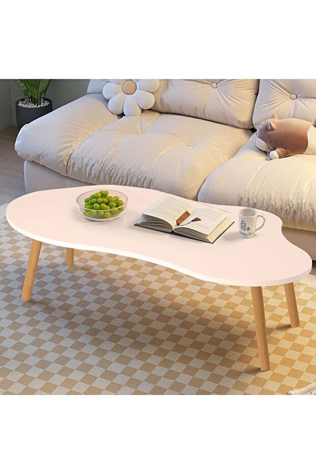 Modern white center table, dimensions as shown in the pictures