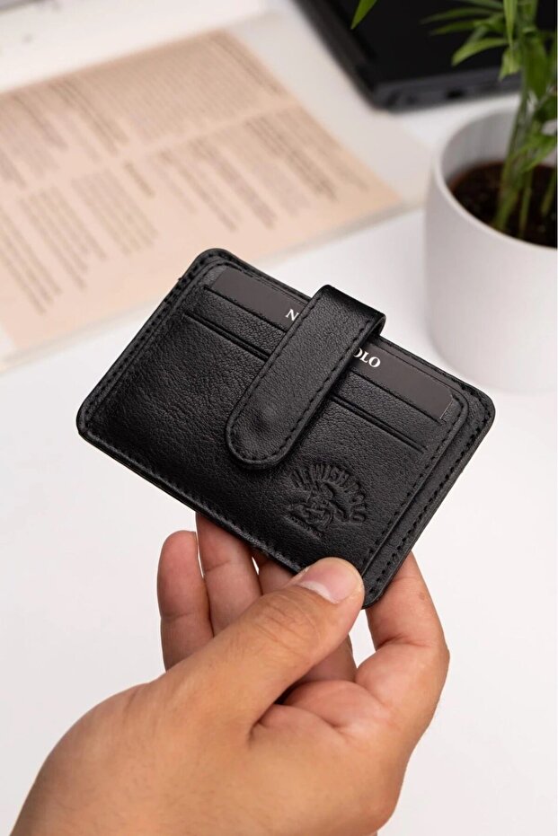 Men's Genuine Leather Wallet and Card Holder - Black