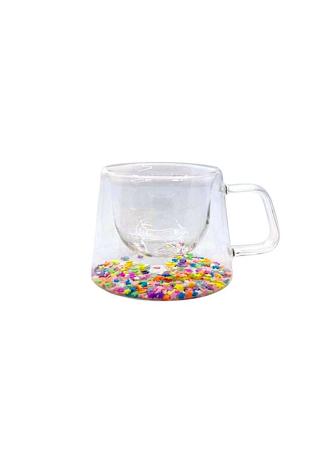 Çift Cidarlı Borosilikat 200ml Yıldız Figürlü Cam Kupa Bardak Kw-380A - 3