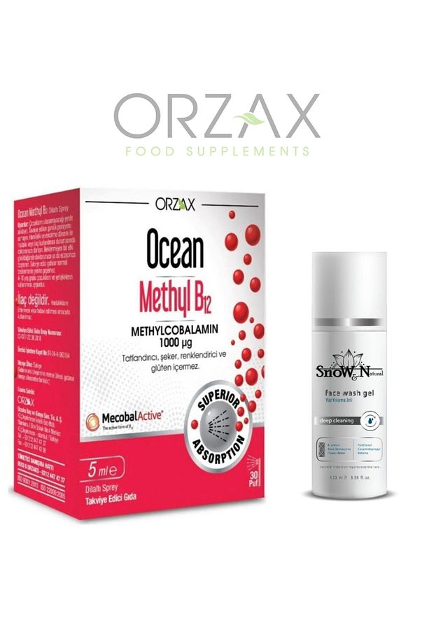 Sprey Formunda Methyl B12 Vitamini 1000 mg (Metilkobalamin) 5 ml + 100ml Yüz Temizleme Jeli Hediyeli - 1